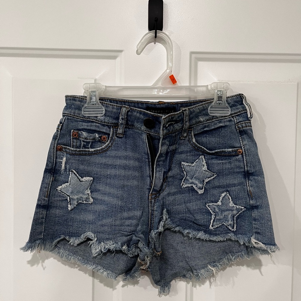 Aeropostale Blue Distressed Jean Shorts